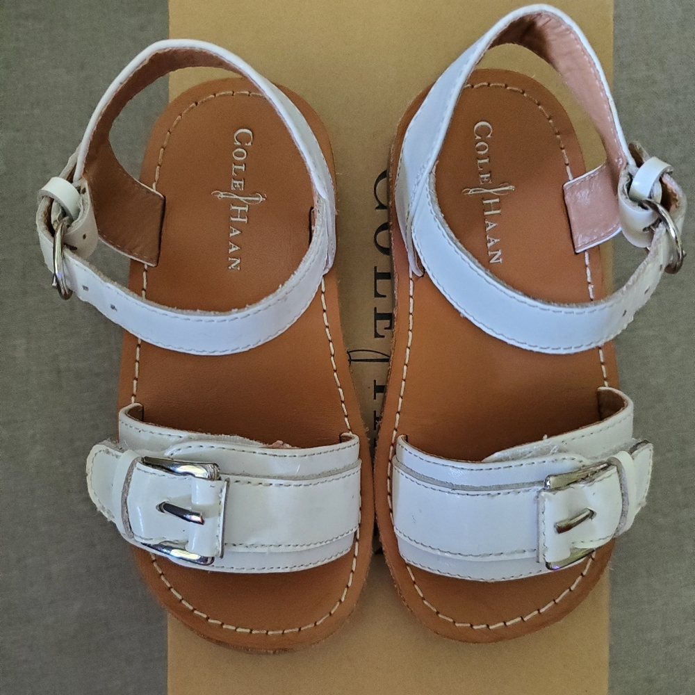 Cole Haan Apple Buckle Sandals White